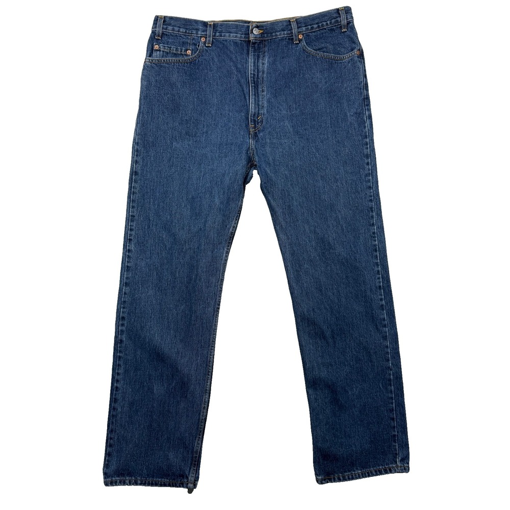 Levi's 505 Regular Fit Jeans Men 42X32 Blue Straight Denim Classic 90s